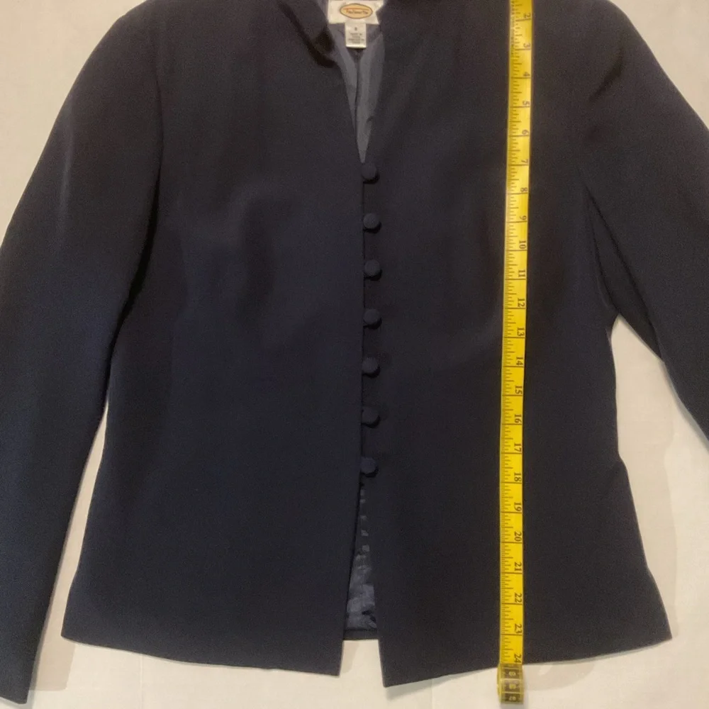 Talbots Pure Silk Dark Blue Silk‎ Blazer - Picture 3 of 11
